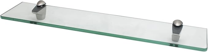 XVL Tempered Glass Shelf Bathroom 20 Inches Wall Mount Rectangular Shelves,Brushed GS3004AM-2