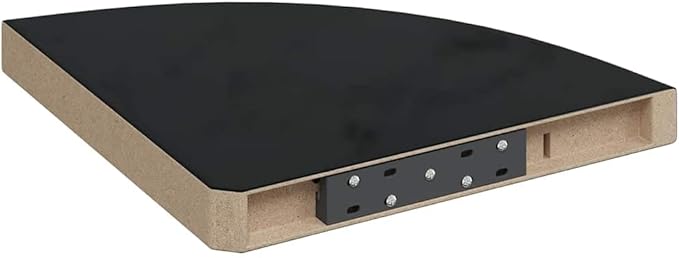 Floating Corner Shelf for Wall, High Gloss Black Modern Display 13.8 Inch Corner Wall Shelf with Invisible Mount, Honeycomb MDF for Living Room Bathroom Decor, Holds 11 lbs