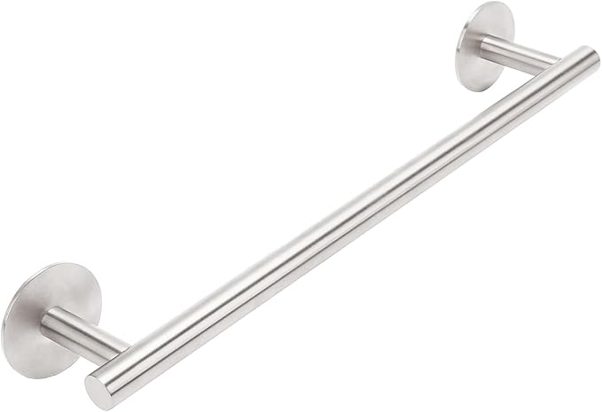 16 Inch Brushed Nickel Towel Bar - Self Adhesive No Drill Bathroom Towel Rack, 304 Stainless Steel Wall Mount Towel Holder by AcGlbauric Bathroom wall Mounted, Bath Towel Bar for Hardware Accessories