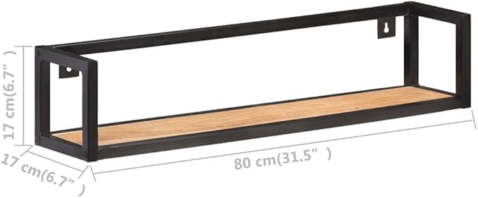 Industrial Wall Shelves Set of 2 Solid Acacia Wood 31.5 Inch Floating Shelves with 66lb Capacity for Living Room Bedroom Bathroom Kitchen Storage Decor