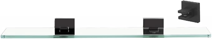 Alno A8450-18-BRZ Contemporary II Modern Glass Shelf with Brackets, 18", Bronze