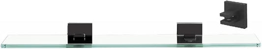 Alno A8450-18-BRZ Contemporary II Modern Glass Shelf with Brackets, 18", Bronze