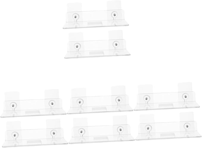 POPETPOP 8pcs Wall Mounted Acrylic Storage Shelf for Bathroom Easy to Install Multi-Functional Organizer for Shampoo Conditioner and Sundries