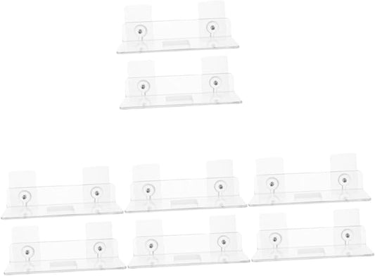 POPETPOP 8pcs Wall Mounted Acrylic Storage Shelf for Bathroom Easy to Install Multi-Functional Organizer for Shampoo Conditioner and Sundries