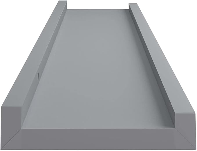 Picture Frame Ledge Shelves 2 Pack Gray Wall Mounted Display Shelves 15.7 inch MDF Board for Photo Frames Decorations Living Room Bedroom Office