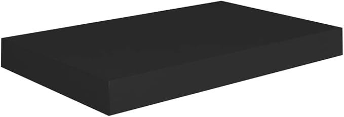 Floating Wall Shelf Black 15.7x9.1x1.5 Inches Modern Display Rack with Invisible Mounting for Home Decor Books Collectibles Awards Durable MDF Metal Frame