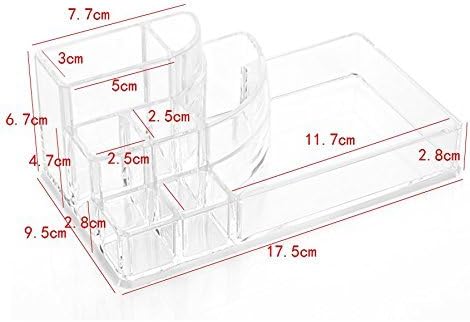 Kamay's Small 8 Compartments Circular-arc Multifunction Transparent Acrylic Desktop Cosmetic Display Stand Case For Lipstick Makeup Brush Nail polish Essential oil