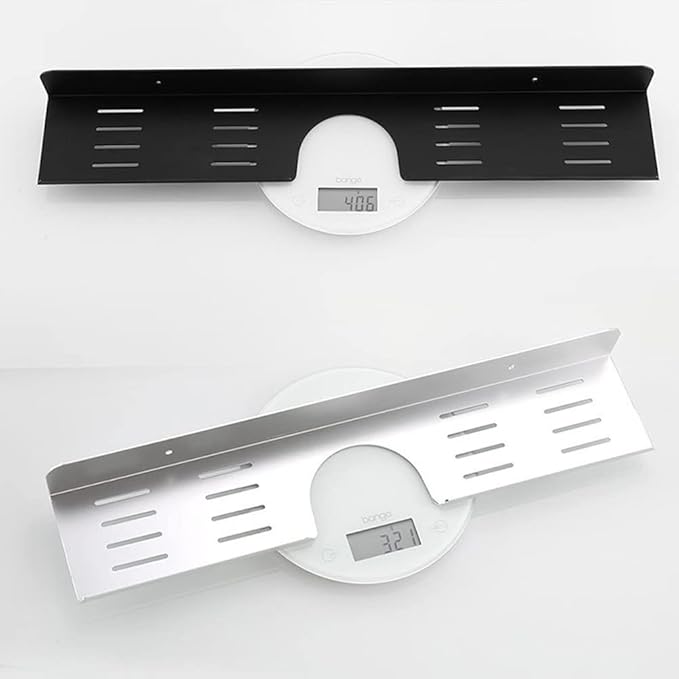 HOTRA Floating Wall Shelves Bathroom Display Shelves Rack for Kitchen Vanity Sink Organizer Metal Counter Shelf Storage (Color : Black, Size : 50cm)