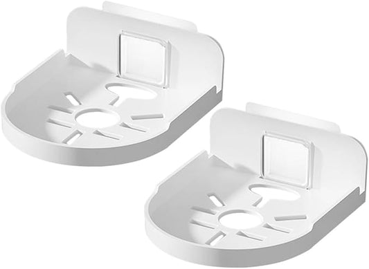 BESPORTBLE 2pcs Security Wall Mount Shelf White Round Mini Wall Shelf for Bathroom Storage for Speaker and Organization