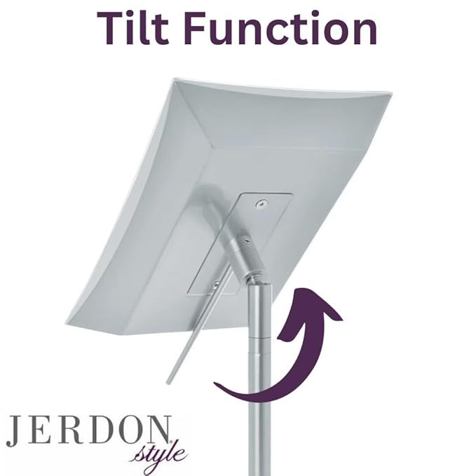 JERDON Lighted Tabletop Magnifying Mirror - LED Makeup Mirror with 5X Magnification in Nickel Finish - Model JRT910NL