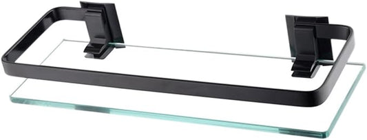 PRETYZOOM Wall-Mounted Storage Rack with Tempered Glass Shelf for Bathroom Stylish Organizer for Toiletries Easy to Install Space-Saving