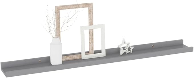 Wall Shelves 4 pcs Gray 31.5x3.5x1.2 Inches MDF Floating for Living Room Bedroom Storage, Decorative Display Shelves for Plants Books Decor