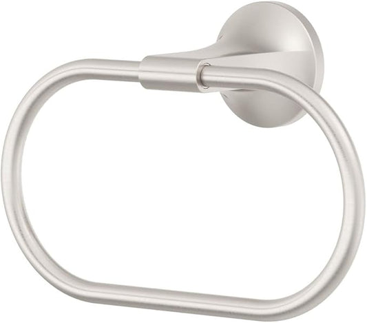 Pfister Pfirst Modern Spot Defense Brushed Nickel-Towel Ring for Bathroom BRBPFM0GS