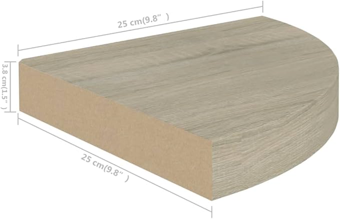 Floating Corner Shelves Set of 4 Oak Wall-Mounted Shelves 9.8x9.8x1.5 Inch Honeycomb MDF with Invisible Mount for Bathroom Bedroom Living Room Storage Decor