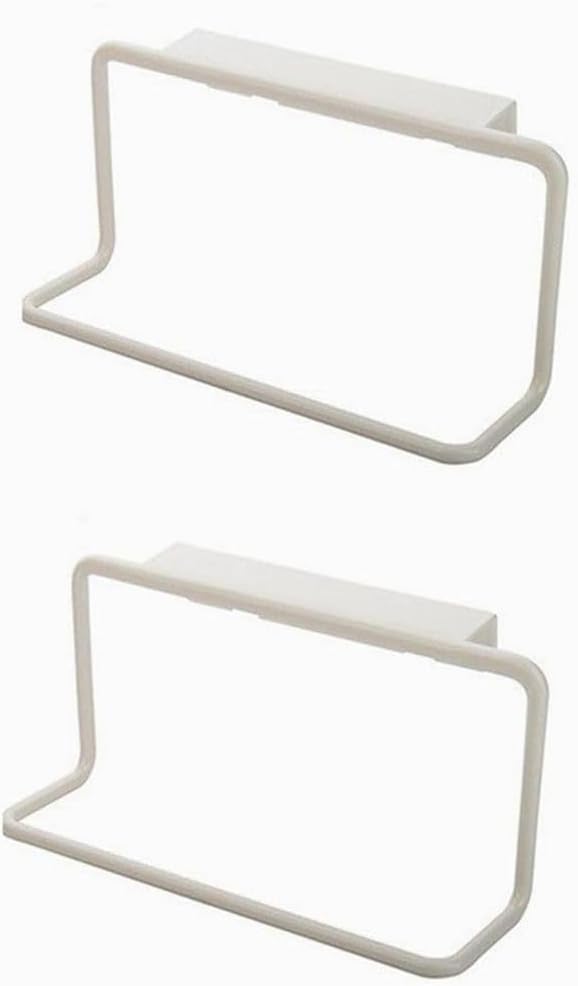 4 Pcs Plastic Over Kitchen Cabinet Towel Bar Rack, Hang on Inside or Outside of Doors, Storage and Organization for Hand and Dish Towels, Tea Towels
