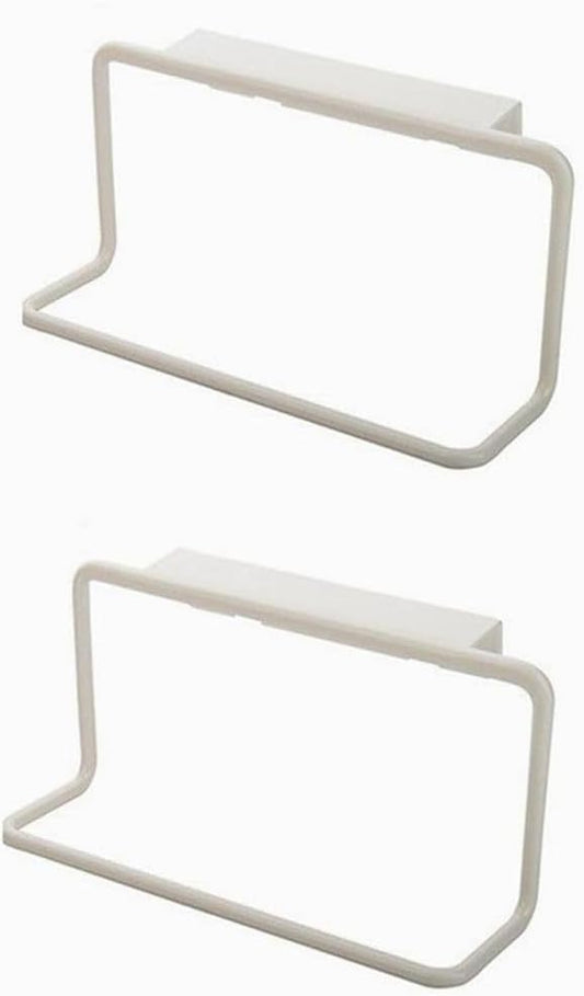 4 Pcs Plastic Over Kitchen Cabinet Towel Bar Rack, Hang on Inside or Outside of Doors, Storage and Organization for Hand and Dish Towels, Tea Towels