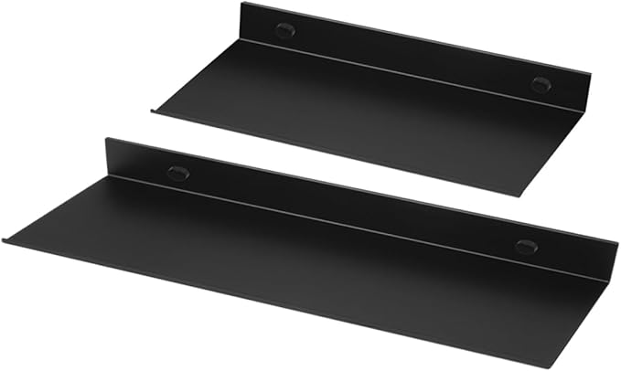 OUNONA 1set Floating Metal Wall Shelf Bathroom Storage Rack Versatile Organizer for Shampoo Body Wash Kitchen Decor Sturdy Design 2pcs