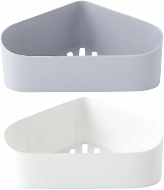 MAGICLULU 2pcs Wall-Mount Storage Rack Simple Draining Shelf for Bathroom Kitchen Organization No Punching Required Stylish Design for Space-Saving Storage