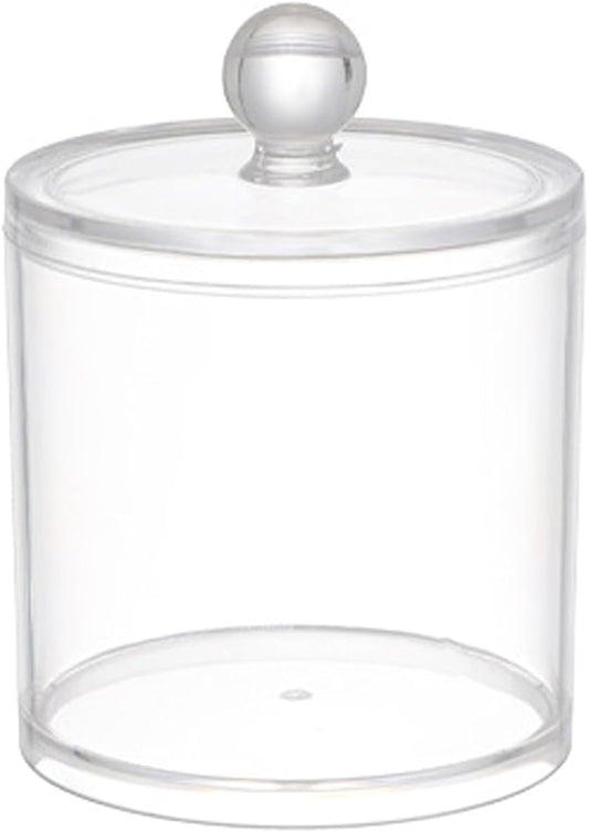 Aynoo 1 Pack Acrylic Qtip Holder Dispenser,Canisters Apothecary Jar Set, Vanity Makeup Storage Organizer Set, 12 oz