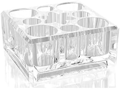 Kamay's Acrylic Transparent Square 9-holes Lipstick Nail Polish Eyebrow Brush Display Rack (SF-1031)