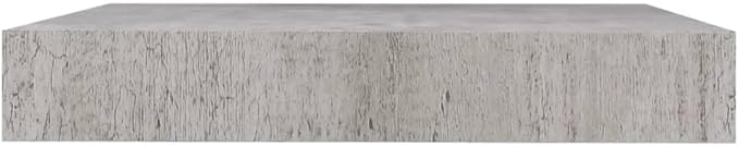 Floating Wall Shelf with Invisible Mounting System, Concrete Gray Modern Display Rack for Home Decor, 9.1x9.3 Inches MDF Bookshelf for Living Room Office