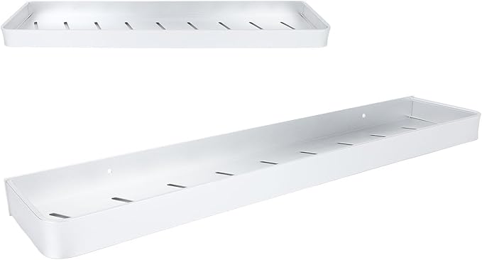 Tbest Wall Mounted Bathroom Storage Rack, Space Aluminum Shelf for Bathroom with Hooks, Drill Mounted Toilet Storage Shelf (60cm)