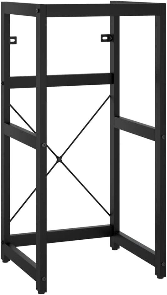 vidaXL Bathroom Washbasin Frame Household Washroom Furniture Modern Vanity Units Wash Stand Console Sink Frame Storage Rack Black Iron