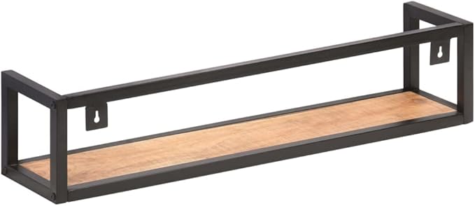 Industrial Wall Shelves Set of 2 Solid Acacia Wood 31.5 Inch Floating Shelves with 66lb Capacity for Living Room Bedroom Bathroom Kitchen Storage Decor