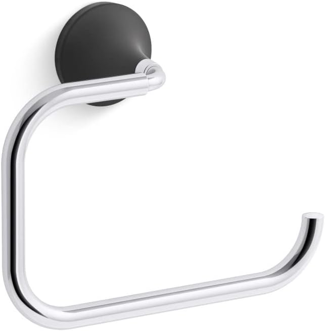 Kohler 27428-CBL Tone-Towel Ring, Polished Chrome/Matte Black