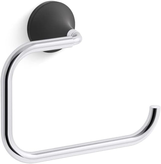 Kohler 27428-CBL Tone-Towel Ring, Polished Chrome/Matte Black