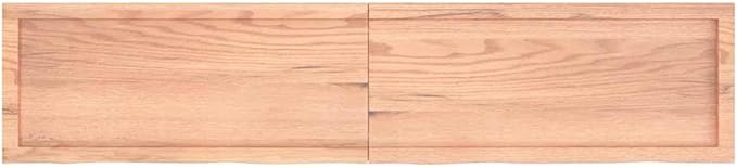 Wall Shelf 70.9 Inch Solid Oak Wood Floating Shelves, Live Edge Rustic Wall-Mounted Display Rack for Living Room, Home Decor Storage Solution, Brown
