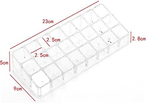 Kamay's Acrylic Transparent 24 Grids Lipstick Nail Polish Eyebrow Brush Display Rack (SF-1034)