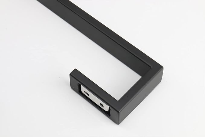 TocTen Bath Towel Rack - 2 Pack Square Base Thicken SUS304 Stainless Steel Towel Bar for Bathroom, Bathroom Bar Accessories Towel Rod Heavy Duty Wall Mounted Towel Holder(Matte Black, 12 Inch)