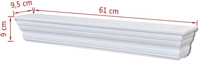Baroque Style Wall Shelves 2 Pack White Decorative Storage for Living Room Bedroom Bathroom Kitchen Home Decor Floating Shelves with Easy Installation