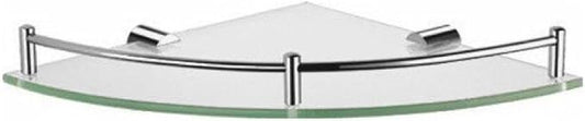 Corner Glass Shelf with Chrome Mounting