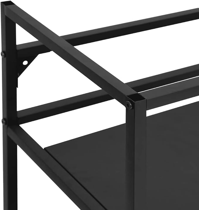 vidaXL Black Iron Bathroom Washbasin Frame - Durable Powder-Coated Console Sink Stand with Storage Space and Easy-Clean Surface, 15.7"x15"x32.7"