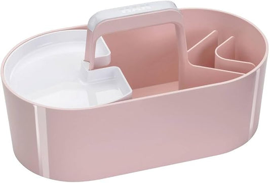 HAN Toolbox Loft 1200-86 with 4 Compartments Removable Storage Tray and Carry Handle Flamingo Rose