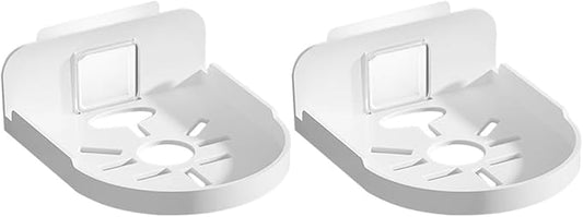 ARTIBETTER 2pcs No Drill Wall Mount Floating Shelf Security Holder Mini Storage Bracket -on Shelf for Bathroom Kitchen White