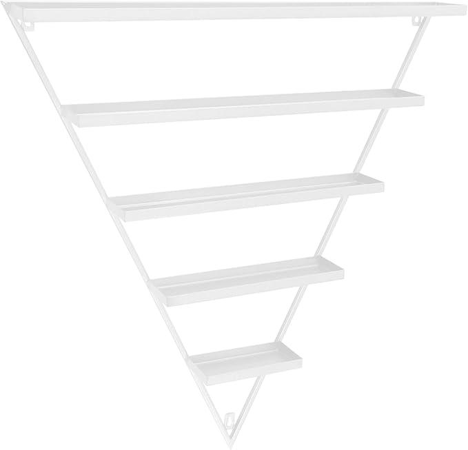 5 Pack Nail Polish Organizer Shelf Wall Mounted 5 Tiers Nail Polish Display Rack Shelves for Salon, Beauty Shop & Home Organization (White)