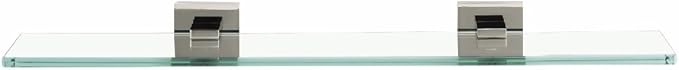 Alno A8450-18-SN Contemporary II Modern Glass Shelf with Brackets, 18", Satin Nickel
