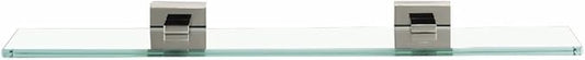 Alno A8450-18-SN Contemporary II Modern Glass Shelf with Brackets, 18", Satin Nickel