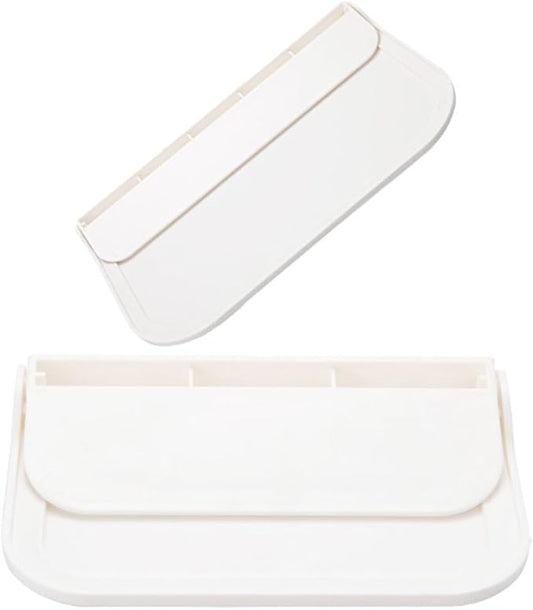 2pcs Foldable Wall Mount Bathroom Shelf for Soap and Towels, Space-Saving Adhesive Floating Storage Rack, Small and Large Size, Bathroom Organization