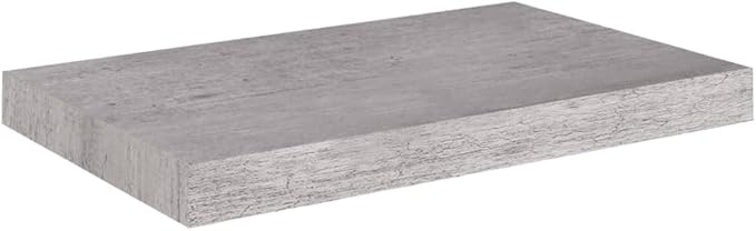 Floating Wall Shelf Concrete Gray 19.7x9.1x1.5 Invisible Mounting Display Rack for Living Room Bedroom Office Decor with 15lb Capacity