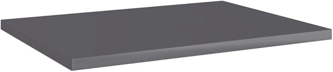 Wall-Mounted Shelf Set of 8 High Gloss Grey Engineered Wood Medium Simple Modern Storage for Books and Decor