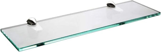 XVL 15.5-Inch Bathroom Glass Shelf, Brushed Nickel GS3004A-L