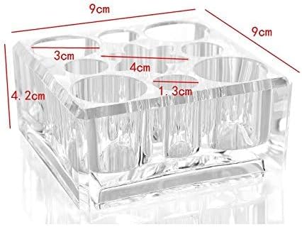 Kamay's Acrylic Transparent Square 9-holes Lipstick Nail Polish Eyebrow Brush Display Rack (SF-1031)