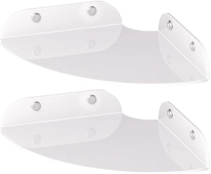 Iridescent Acrylic Corner Shelves Set of 2 for Wall Mounted Storage and Space Saving in Bathroom Kitchen Bedroom Office (transparency)