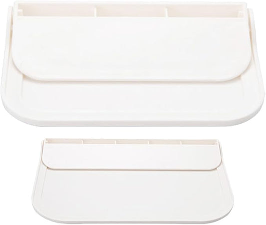 POPETPOP 2pcs Adhesive Wall Shelf Bathroom Floating Shelves Foldable Stick on Space-Saving Storage Rack for Soap Towels and Toiletries Organization