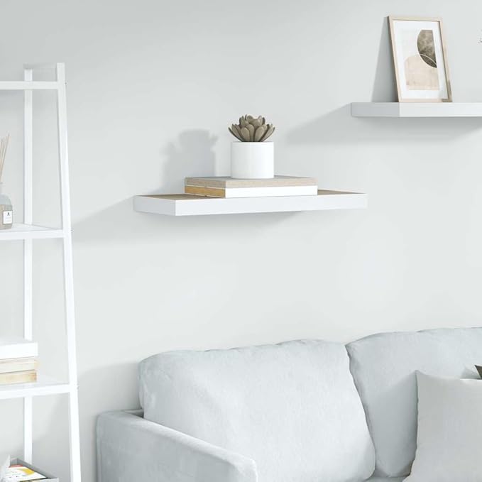 Floating Wall Shelf for Living Room, Invisible Mounting, Oak and White Modern Display Shelf 23.6x9.3 Inches, Honeycomb MDF for Books Decor Awards