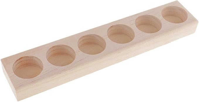 5 Pack Solid Wood Single Tier Perfume Essential Oil Display Stand Storage Organizer Rack Wooden Holder for 6 Pieces 5ml 10ml 15ml Bottles